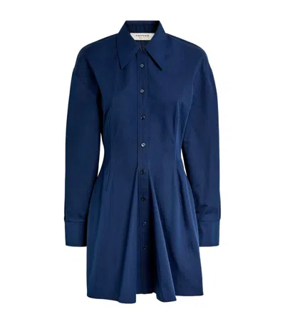 Carven Mini Shirt Dress In Navy