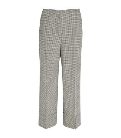 Theory Wool-blend Gingham Tailored Trousers In Grey