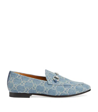 Gucci Denim Interlocking G Jordaan Loafers In Blue