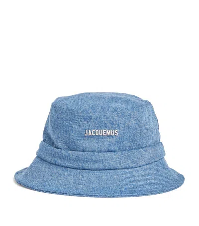 Jacquemus Gadjo Denim Bucket Hat In Blue