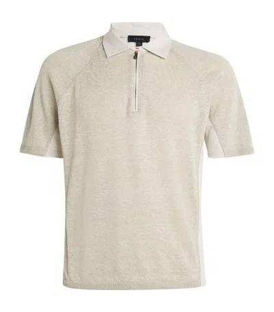 Sease Linen-cotton Polo Shirt In Grey