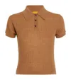 Guest In Residence Womens Almond Shrunken Polo Slim-fit Cashmere Polo Shirt In Brown