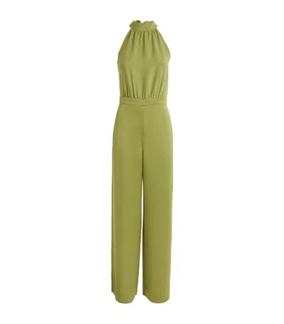 Max & Co Satin Wide-leg Jumpsuit In Green