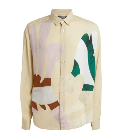 Jacquemus Abstract Print Long-sleeve Shirt In Beige