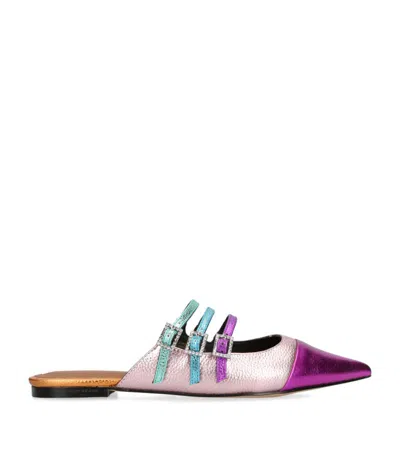 Kurt Geiger Pierra Rainbow Metallic-leather Mules In Mult/other