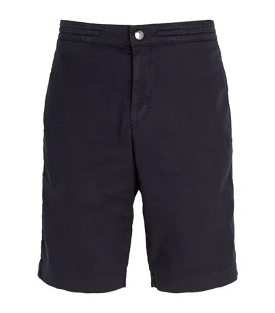 Bogner Linen-cotton Shorts In Navy