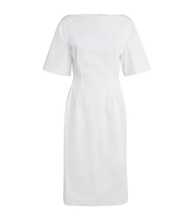 Carven Boat-neck Midi Dress In White