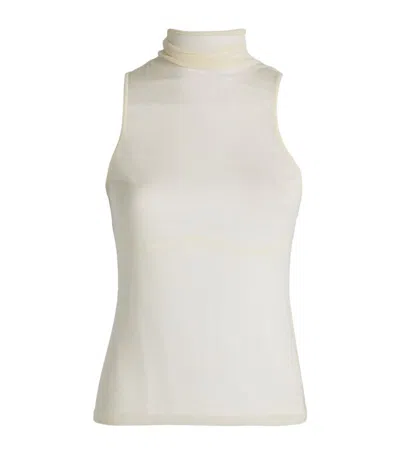 Carven Wool Sleeveless Rollneck Top In Beige