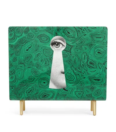 Fornasetti Serratura On Malachite Magazine Rack In Multi