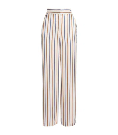 Veronica Beard Striped Grigore High-rise Trousers In Ivory