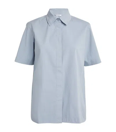 Max Mara Short-sleeved Shirt In Blue