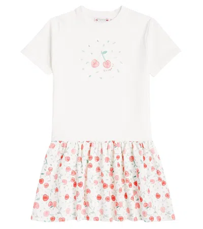 Bonpoint Kids' Amaia Printed Cotton Jersey Dress In White