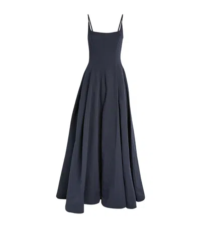 Staud Cotton-blend Joli Maxi Dress In Navy