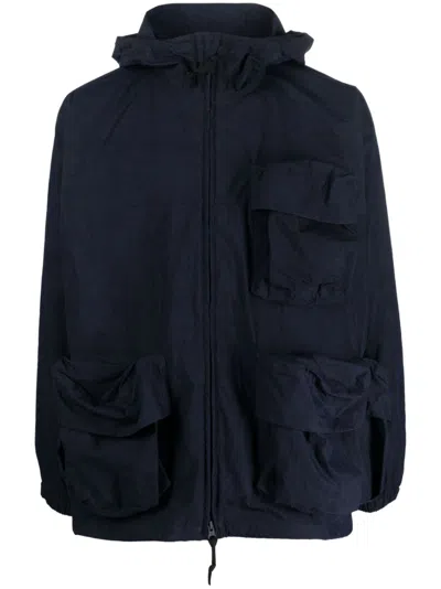 Snow Peak Indigo Cotton Blend Parka In Blue