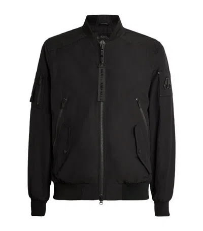 Moose Knuckles Water-resistant Bomber Jacket In Black