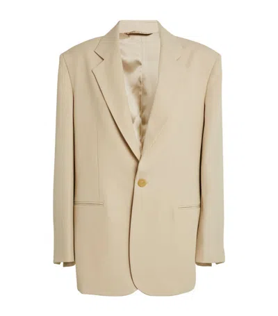 Carven Wool Oversized Blazer In Ivory