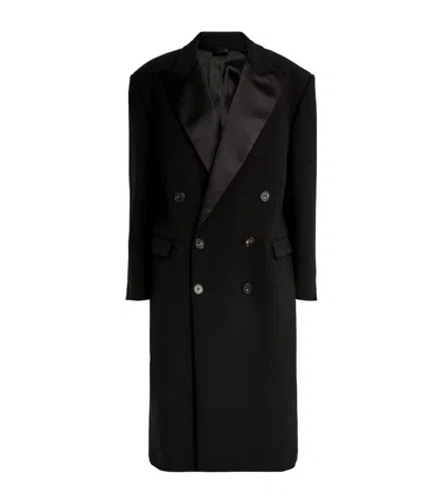 Carven Oversized Double-breasted Coat In Black