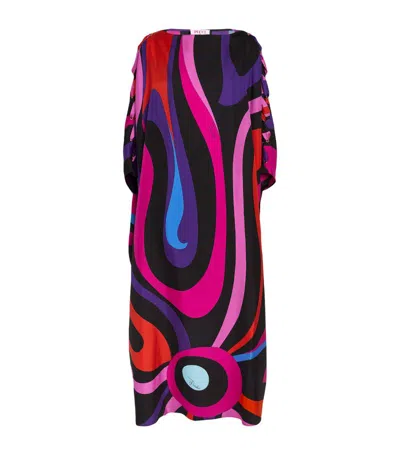 Emilio Pucci Pucci Silk Marmo Print Maxi Dress In Multi