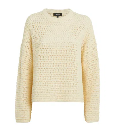 Me+em Cotton Open-knit Sweater In Nude