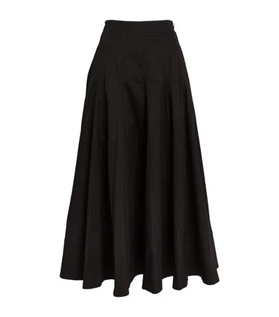 Me+em Cotton Sateen Maxi Skirt In Black