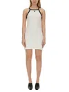 Courrèges Contrast Light Ribs Dress In White