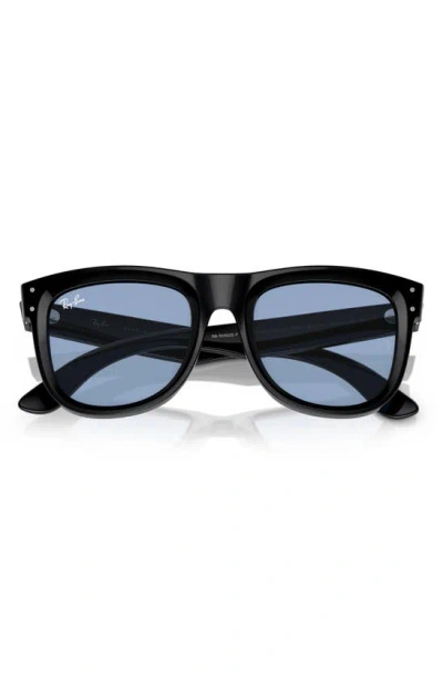 Ray Ban Wayfarer Reverse Sunglasses Black Frame Blue Lenses 53-20