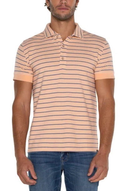 Liverpool Los Angeles Striped Short Sleeve Polo Shirt In Nectar