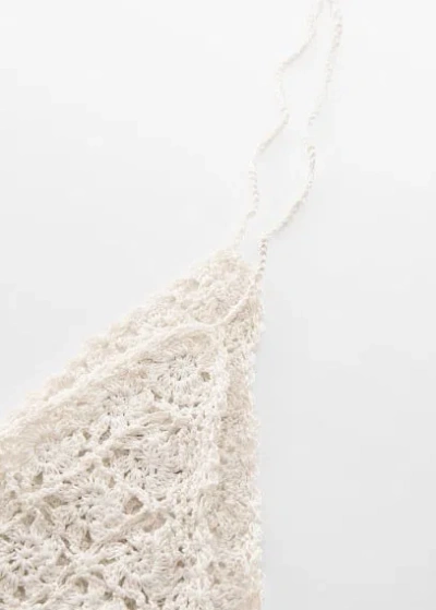 Mango Foulard Maille Crochet In White