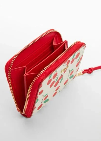 Mango Cherry Printed Wallet Red In Rouge