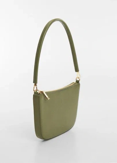 Mango Shoulder Bag With Detachable Handle Khaki In Green