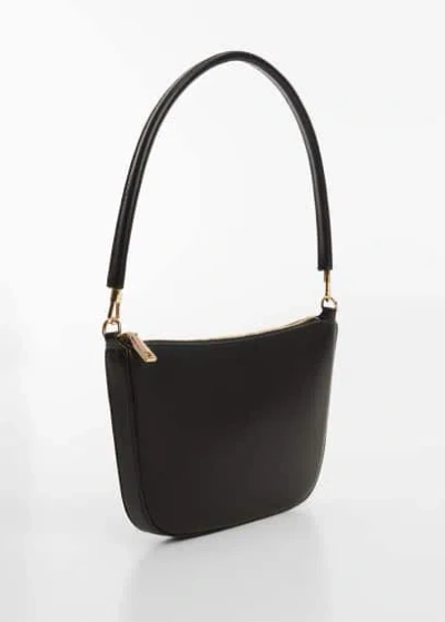Mango Shoulder Bag With Detachable Handle Black