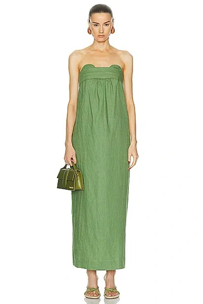 Adriana Degreas Jellyfish Strapless Maxi Dress In Dark Green