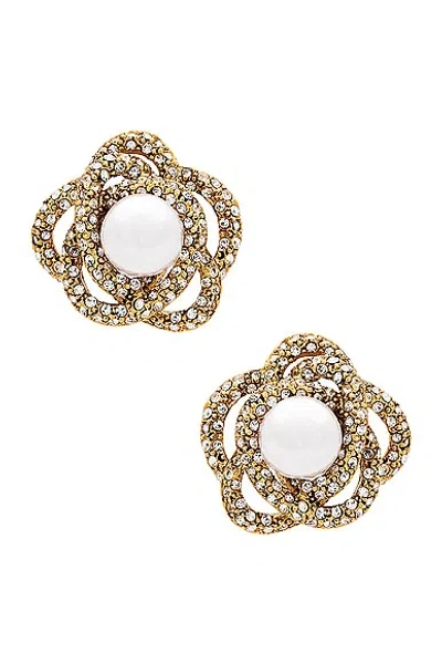 Jennifer Behr Loren Earrings In Crystal Antique Gold