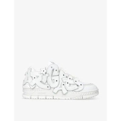 Axel Arigato Area Typo Typography-appliquéd Leather-blend Mid-top Trainers In White