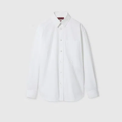 Gucci Cotton Poplin Shirt With Detail In White