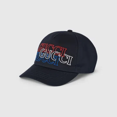 Gucci Baseball Hat With Embroidery In Blue