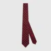 Gucci Gg Silk Jacquard Tie In Bordeaux