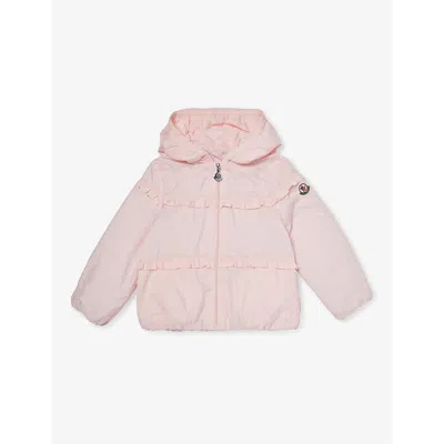 Moncler Babies'  Pastel Pink Raka Logo-patch Shell Jacket 9 Months-3 Years In Light Pink