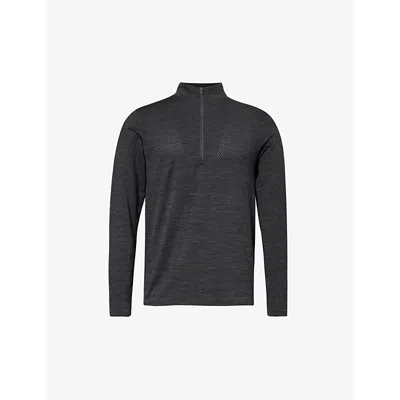 Lululemon Metal Vent Tech Half-zip Recycled Polyester-blend Sweatshirt In Graphite Grey/black