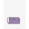 Zadig & Voltaire Wings-plaque Leather Cardholder In Purple