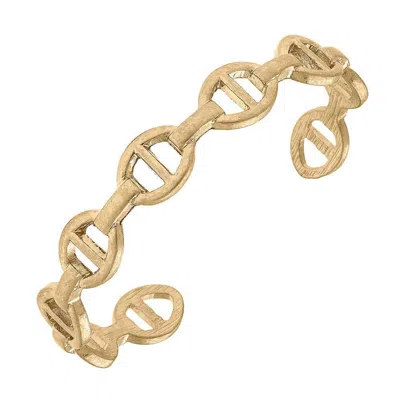 Canvas Style Women's Chain Link Bangle In Worn Gold