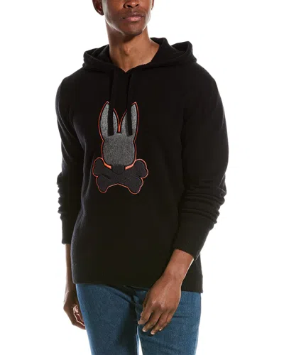 Psycho Bunny Rossmoor Wool Hoodie In Black