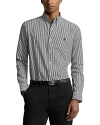 Polo Ralph Lauren Cotton Stretch Poplin Stripe Classic Fit Button Down Shirt In Polo Black/white