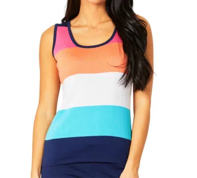 Angel Apparel Stripe Tank Top In Sorbet In Pink