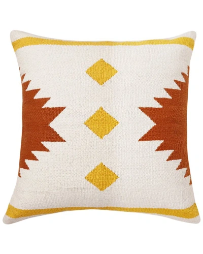 Lr Home Southwestern Woven Geometric Throw Pillow In White