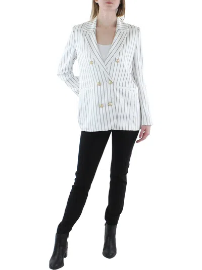 Generation Love Leighton Womens Satin Pinstripe Two-button Blazer In White