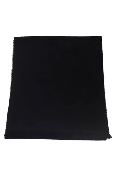 Philipp Plein Elegant Fringed Logo Scarf - Wool Men's Blend In Black