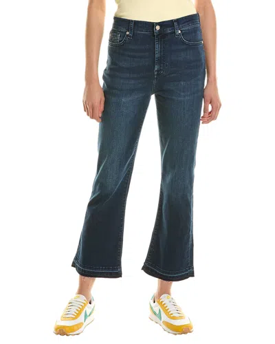 7 For All Mankind High-waist Broken Twill Slim Kick Jean In Blue