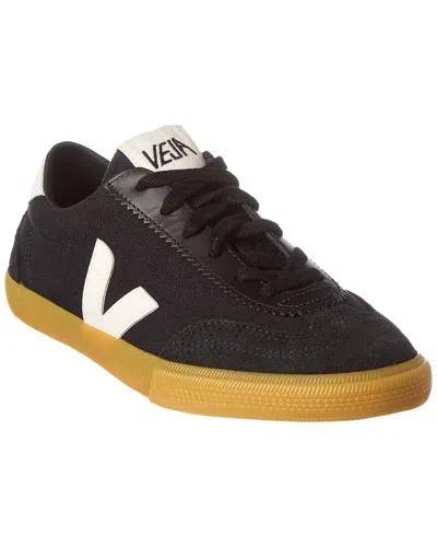 Veja Volley Cotton Canvas Trainers In Black