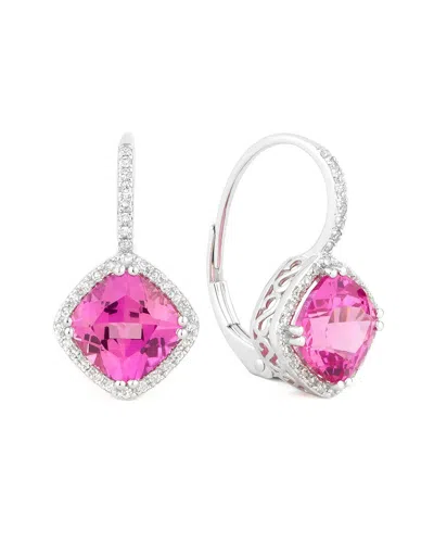 Gemstones 14k 3.17 Ct. Tw. Diamond & Pink Sapphire Earrings